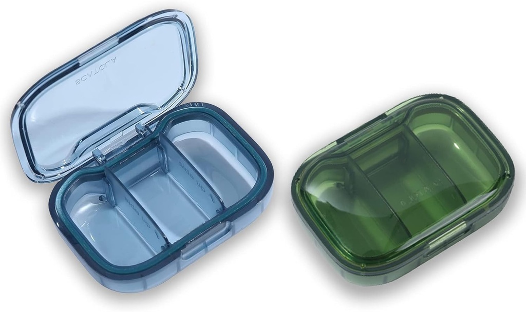 3 Compartmentの丸薬箱、湿気の証拠の丸薬の箱、ポケット財布、毎日の携帯用薬のビタミン/魚の油箱、補足箱、2のパックのための旅行丸薬のオルガナイザー