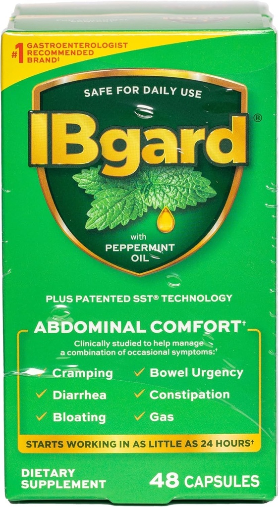 IBgardの腸の健康の補足、腹部の慰め、96のカプセルのためのペパーミント オイルのカプセル
