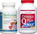 Dr. Whitaker’s Berberine GlucoGold with 1,500mg BerberPure Berberine, Cinnamon, Crominex PLUS Dr. Sinatra’s Omega Q Plus MAX 100mg CoQ10, ターメリックなどの高度な心の健康サポート | BUNDLE