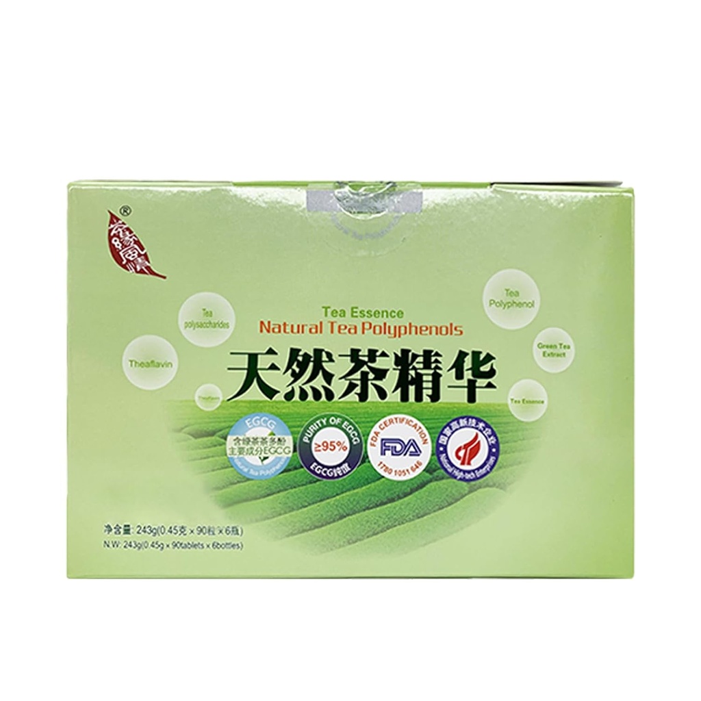 緑茶エキス、新しい茶Eraの自然な茶ポリフェノールのタブレット、茶エッセンス、90tablets/bottle、6bottles/box