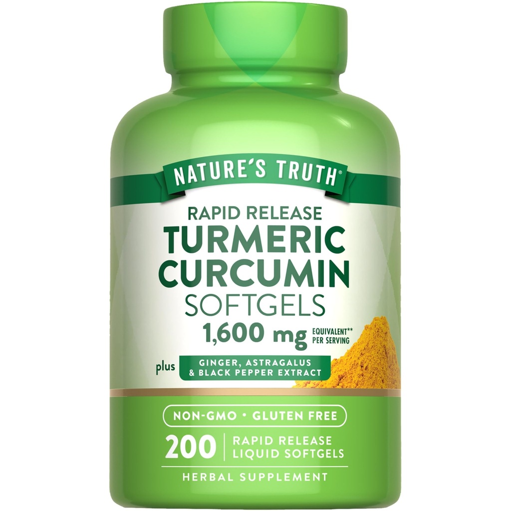 Nature's Truthターメリッククルクミンコンプレックスサプリメント | ブラックペッパーエキス、ジンジャー&アストラガルスで | 200 Rapid Release Softgels | 非GMOとグルテンフリー