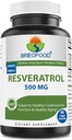 Brieofood Resveratrol 500mg - 心臓血管および免疫系の健康のための自然な酸化防止サプリメント - 60 ベジギーカプセル