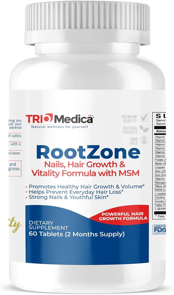 MSMの毛、皮及び釘が付いているRootZone、BiotinおよびMSM、60のタブレットを含む20の原料に