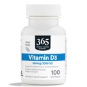 全食糧市場、ビタミンD3のSoftgels、1000 IU、100 CTによる 365