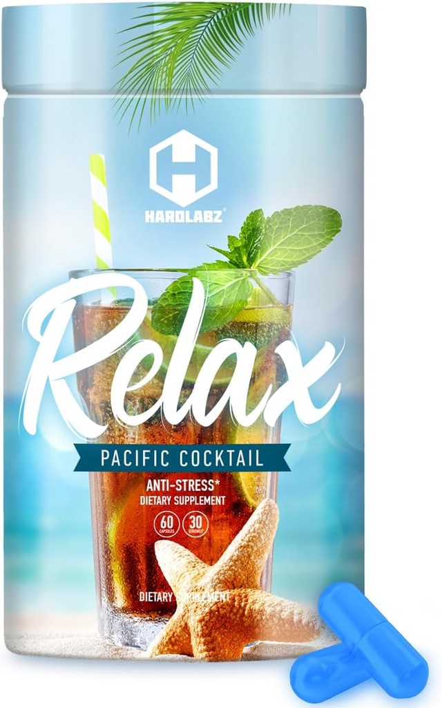 HARDLABZはリラックス - オールナチュラルストレス救済、睡眠サポート、Ivan Tea、Valerian、Ginseng、Lavender、Lemon Balm、Motherwort、60カプセルでハーブサプリメントを強化