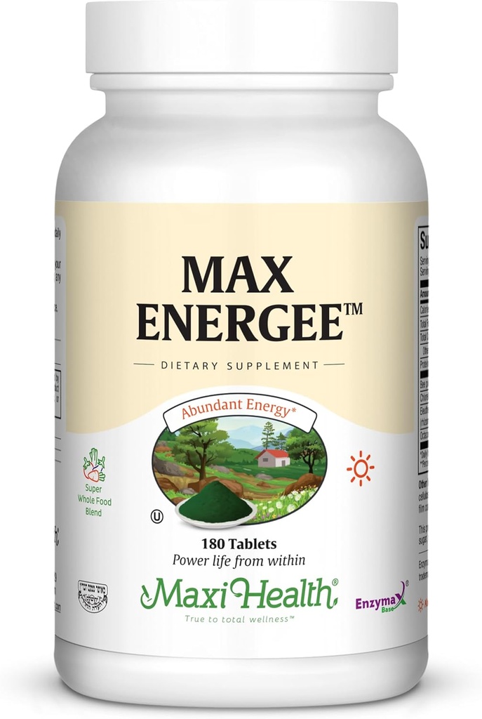Maxi Health Max Energee - 自然エネルギーとスタミナブースター - 180錠 - Kosher