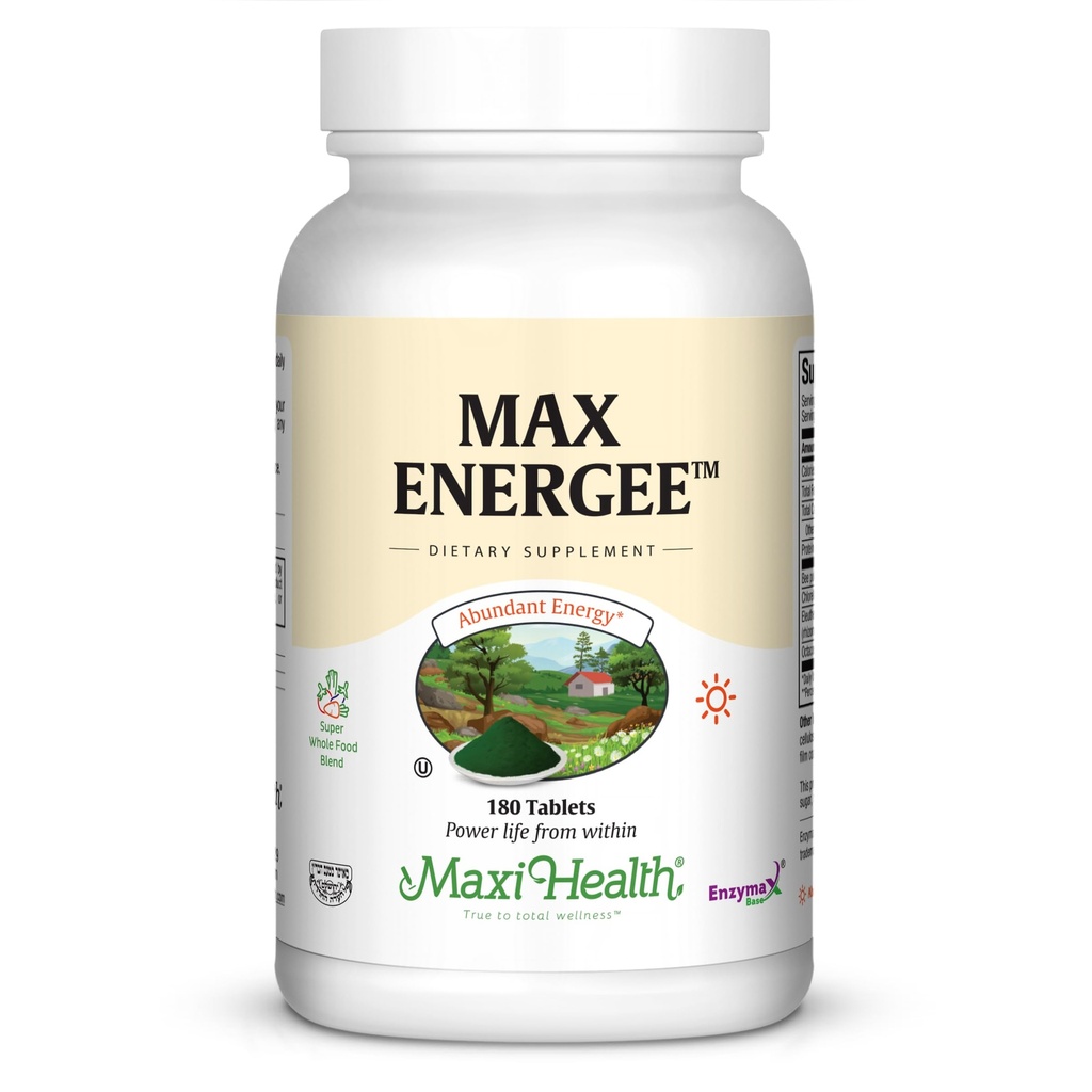 Maxi Health Max Energee - 自然エネルギーとスタミナブースター - 180錠 - Kosher