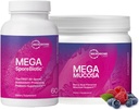 Microbiome Labs MegaSporeBiotic(60カプセル) + MegaMucosa(5.5ozパウダー) ProbioticとGut Mucosalサポートバンドル - Immunoglobulins、アミノ酸パウダーサプリメントでSporeベースのProbiotic