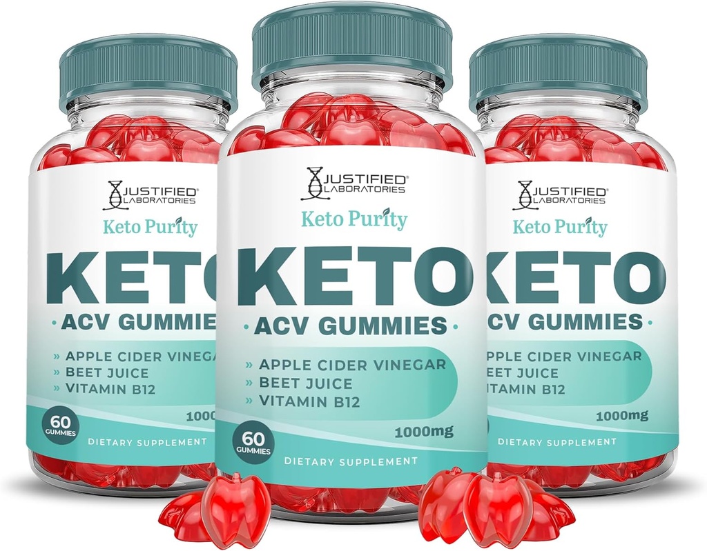 (3 パック) Keto 純度 Keto ACV グミーズ アドバンスト フォーミュラ1000MG Keto Puritry Keto Gummies Apple Cider Vinegar Pomegranateビート ジュース パウダー B12 ビーガン非 GMO 180 ガミー