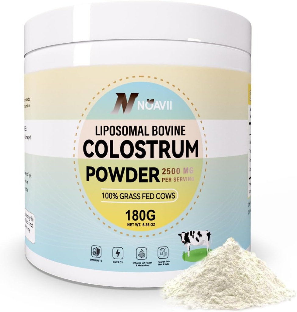 Liposomalの牛牛のColostrumの粉-人間の純粋な牛牛のColostrum - Gutサポート、免疫の健康および毛の成長-6.35のozのための草の餌のColostrumの補足