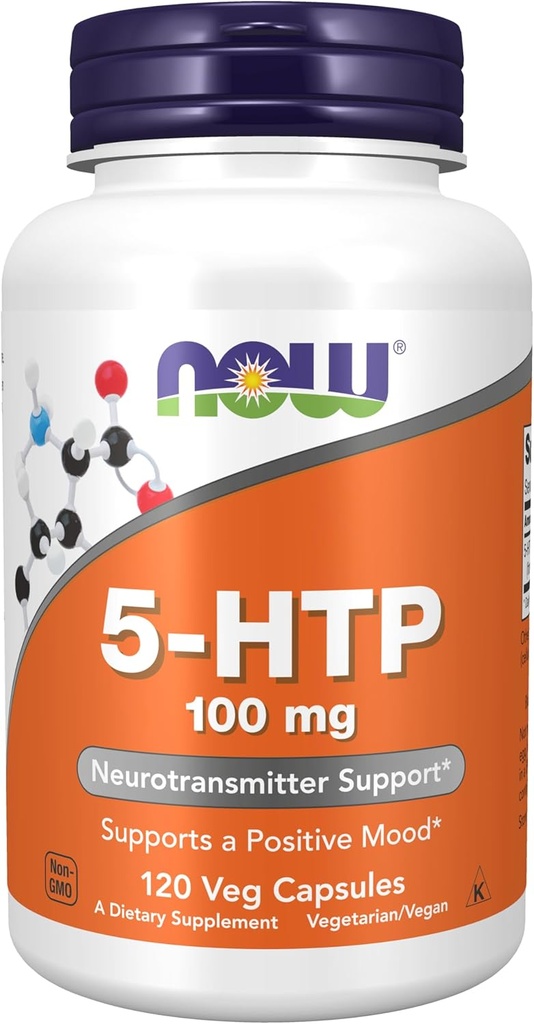 NOWサプリメント、5-HTP(5-ヒドロキシトリプトファン)100mg、Neurotransmitterサポート*、120ベジカプセル