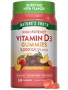 Nature's Truth Vitamin D3グミー | 5000 IU | 60カウント | ピーチフレーバー | ベジタリアン・非GMO・グルテンフリー対応サプリメント