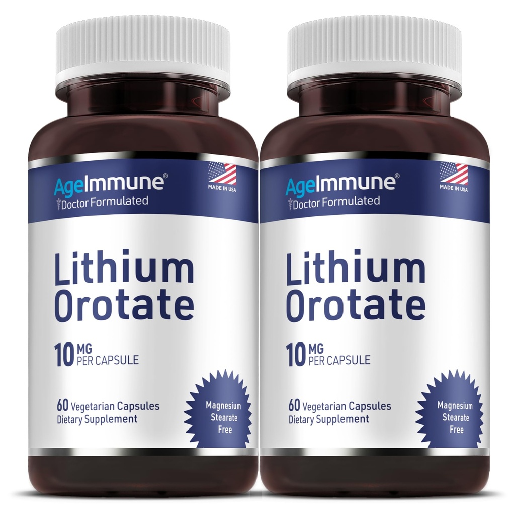 リチウムオロットサプリメント10mg、60ベジタリアンカプセル。 記憶および感情的なウェルネスを支えて下さい。 マグネシウムのステアリン酸塩の自由な補足。 (2)