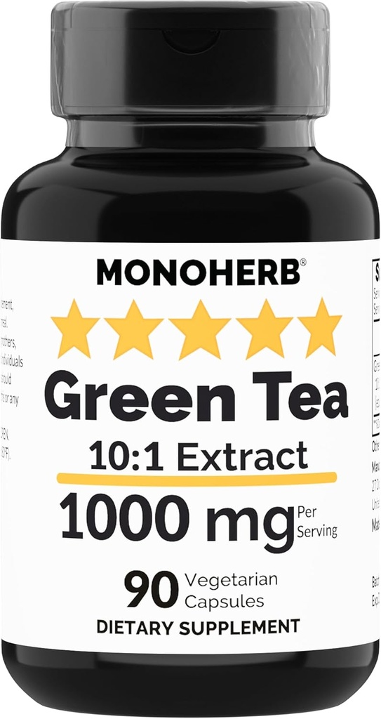MONOHERBの緑茶のエキス1000のmg - 90のベジタリアンのカプセル