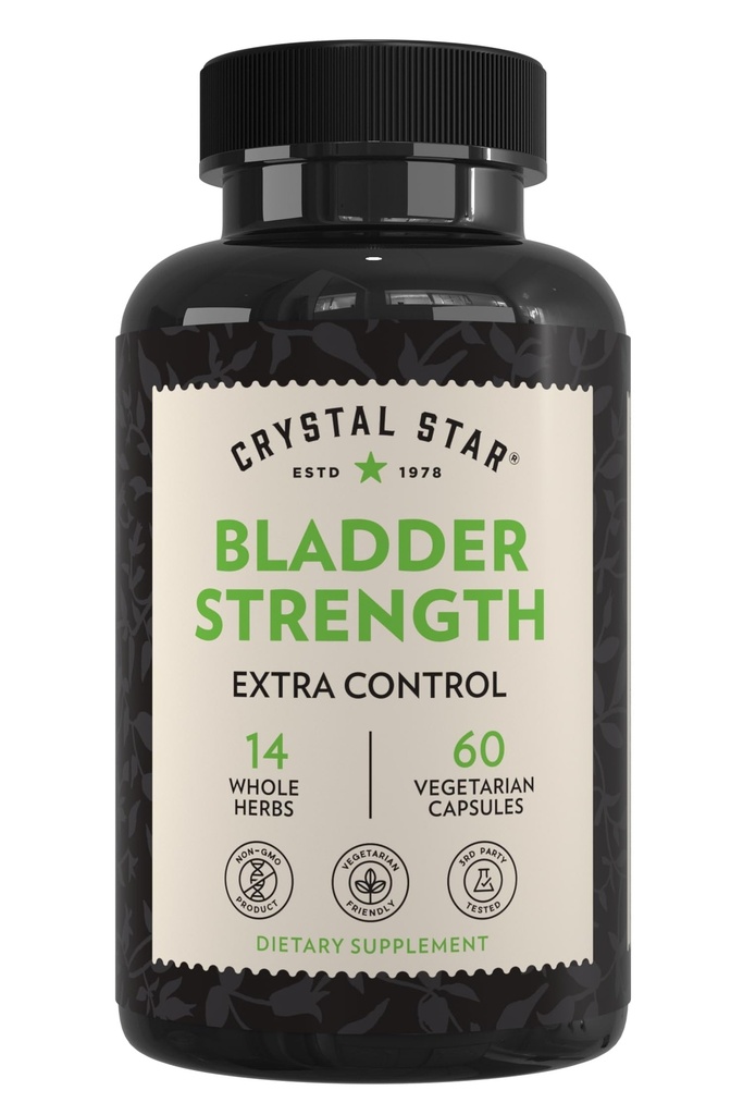 クリスタルスター膀胱強度(60カプセル) - ハーブ尿路の健康と余分な強度膀胱コントロールサプリメント、クランベリーエキス、カボチャ種子エキス、プランテンとワイルドヤムルート、非GMO
