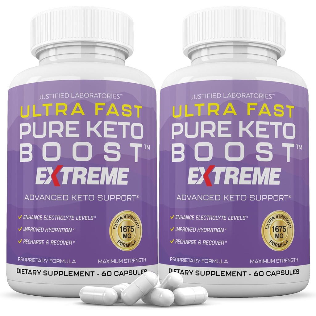 (2パック)超高速ピュア Keto Boostエクストリーム Keto Pills 1675MG新しく改良された方式は、Apple Cider Vinegar Extra Virgin Olive Oil Powder Green Tea Leaf 120カプセルが含まれています