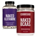 NAKEDチェリーライムBCAAs 34 Sevings +純粋なLグルタミン240カプセルバンドル:非GMO、グルテンフリー、筋肉の回復、何も人工的な
