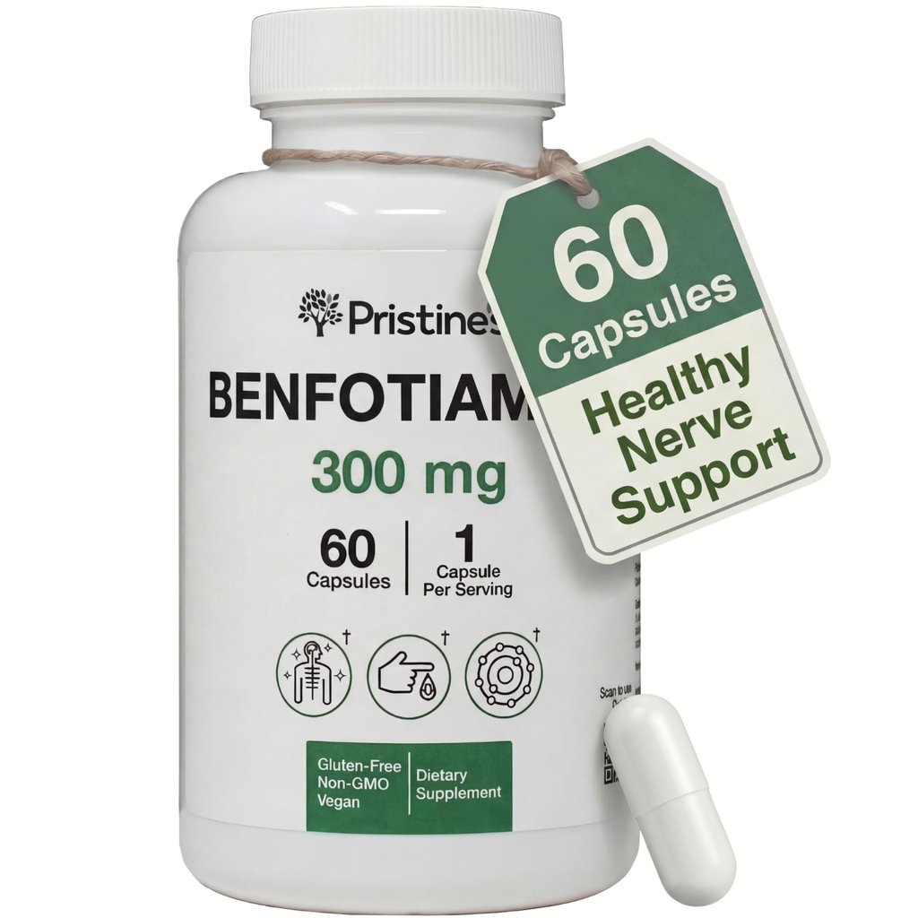PRISTINEのBenfotiamine 300mgの高いBioavailability Nerveサポート補足- 60の日の供給-脂肪質の容解性ビタミンB1の補足-ビーガン-非GMO