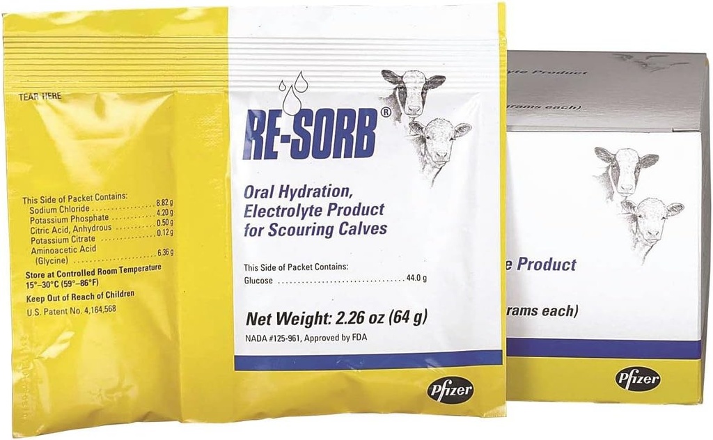 PFIZER ANIMAL HEALTH 8142 Resorb 電解質パケット、64g