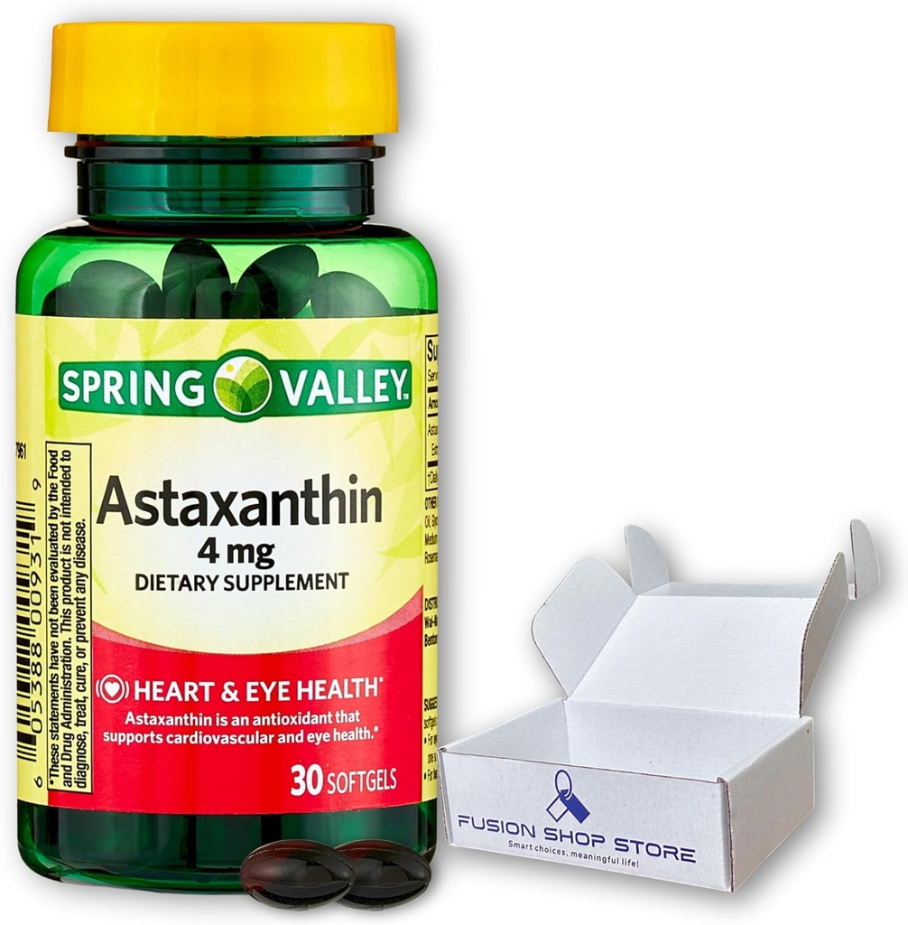 アスタキサンチン4mg- 30カウント、(パッケージ1)、フュージョンショップストア