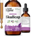 ワイルド&オーガニックSkullcap Tincture - リラックス、良い気分、カロリー - 液体Skullcapハーブサプリメント - ビーガン、砂糖&アルコールフリードロップ - 2 fl oz