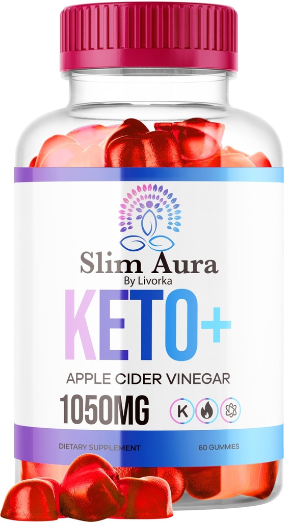 Slim Aura Keto ACV Gummies - Official Slim Aura Keto Plus Apple Cider Vinegar 1050MG Advanced Formula Gummys, All Natural Premium Formula, Slimaura Gomitas Reviews, 60 Gummies for 1 Month
