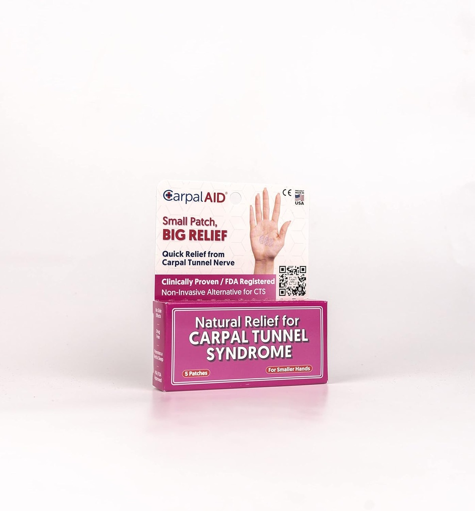 Carpalトンネルの救助のためのパッチ–革命的な特許を取られた技術–臨床的に証明された医学の接着剤はCarpalのトンネル(小さい– 5のパック)のための救助を提供します