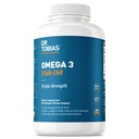 Dr. Tobias Omega 3 魚油 2000 mg トリプル 強度 800 mg EPA 600 mg DHA パー サービング | フィッシュ オイルオメガ 3 サプリメント ハート 脳 & 免疫 サポート - 180 ソフトゲル (90 サービング)