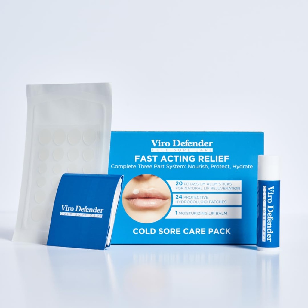 Hydrocolloid & Alum Stone Cold Sore Care Pack is a First-of-its-Kind, Revolutionary Three-Part Treatment, Combining Hydrocolloid Patches, Alum Stone, & Lip Balm to Soothe Your Cold Sore