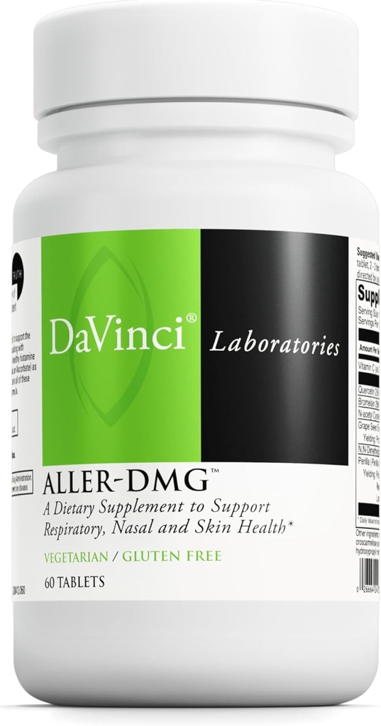 DAVINCI Labs Aller-DMG - 呼吸器、鼻および皮膚の健康をサポートする栄養補助食品 - ビタミンC、ケルセチンとその他 - グルテンフリー - タブレット