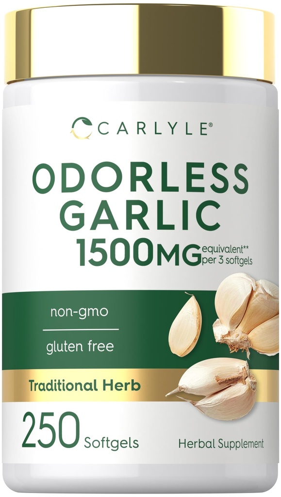 カーライル無臭のニンニクのSoftgels 1500mg   250の計算 非GMOのグルテンフリーのエキスの補足