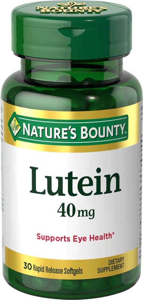 Nature's Bounty Luteinの丸薬、目の健康の補足およびビタミン、サポート ビジョンの健康、40 mg、30 Softgels