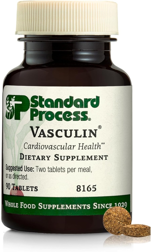 標準的なプロセスVasculin - 心臓血管および健康な心サポートのための補足 - サポートコラーゲンの形成及び中心の健康 - 非酪農場及び非大豆 - 90のタブレット(45のサービング)