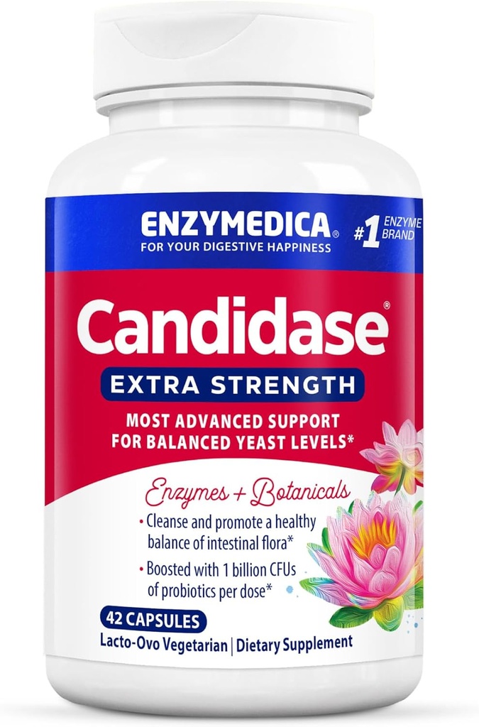 Enzymedica、candidaseの余分強さ、バランスをとられたイースト レベル、42のカプセルのためのサポート