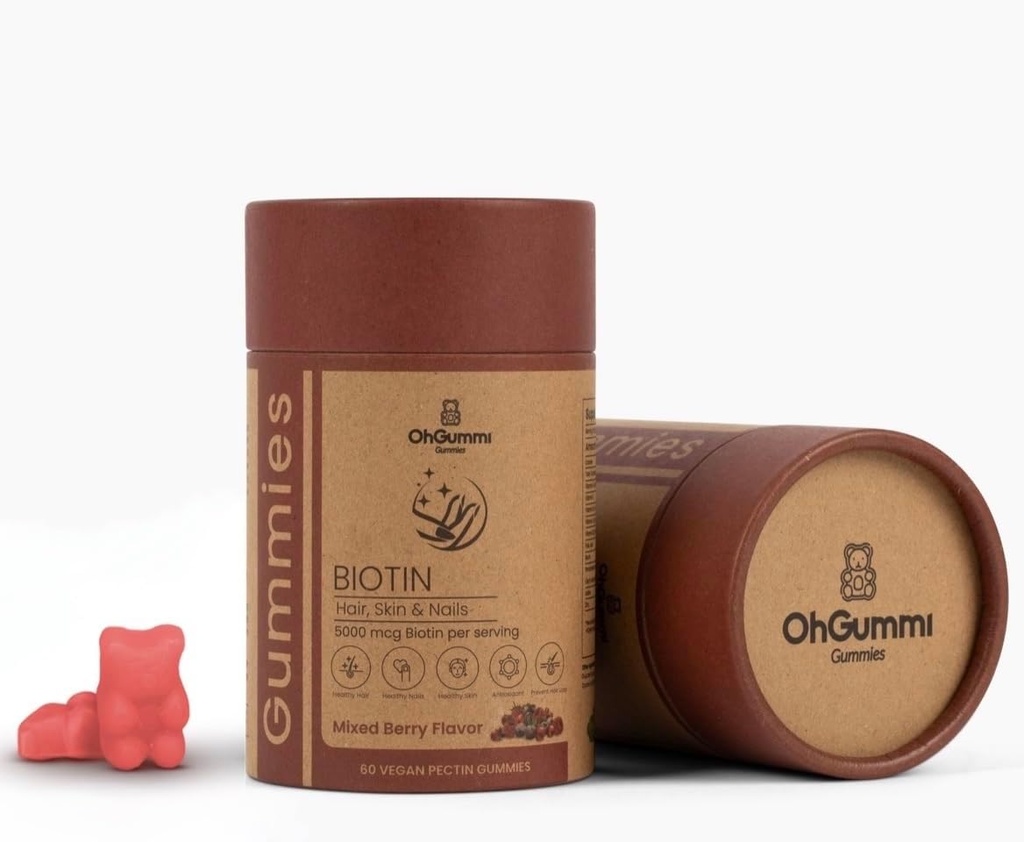 ビオチン5000mcg VIT A、B12、C、D3、E + Folicの酸(Veganのビオチン)とのグミies