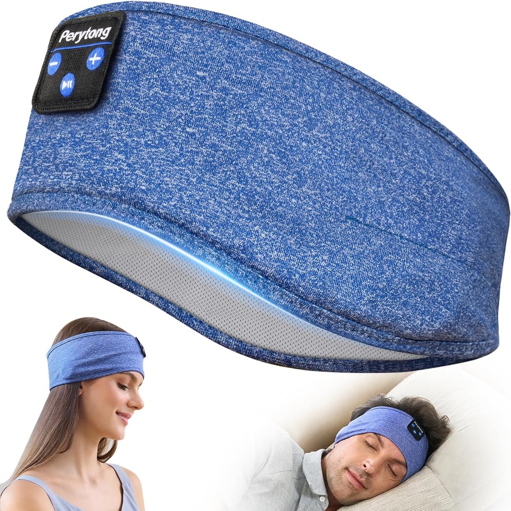 Perytong Bluetooth のヘッドバンドのヘッドホーン、側面の眠る人のための睡眠のヘッドホーン Bluetooth - 薄いスピーカーのマイクロフォンのハンズフリーのギフトの考えが付いている眠るヘッドバンド