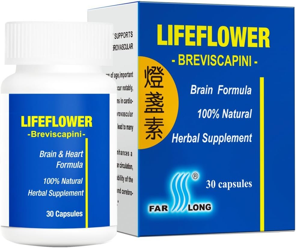 Lifeflower, 100% All Natural, Youthful Brain Herbal Supplement, Support Cerebrovascular System, Improve Memory, 30 Capsules