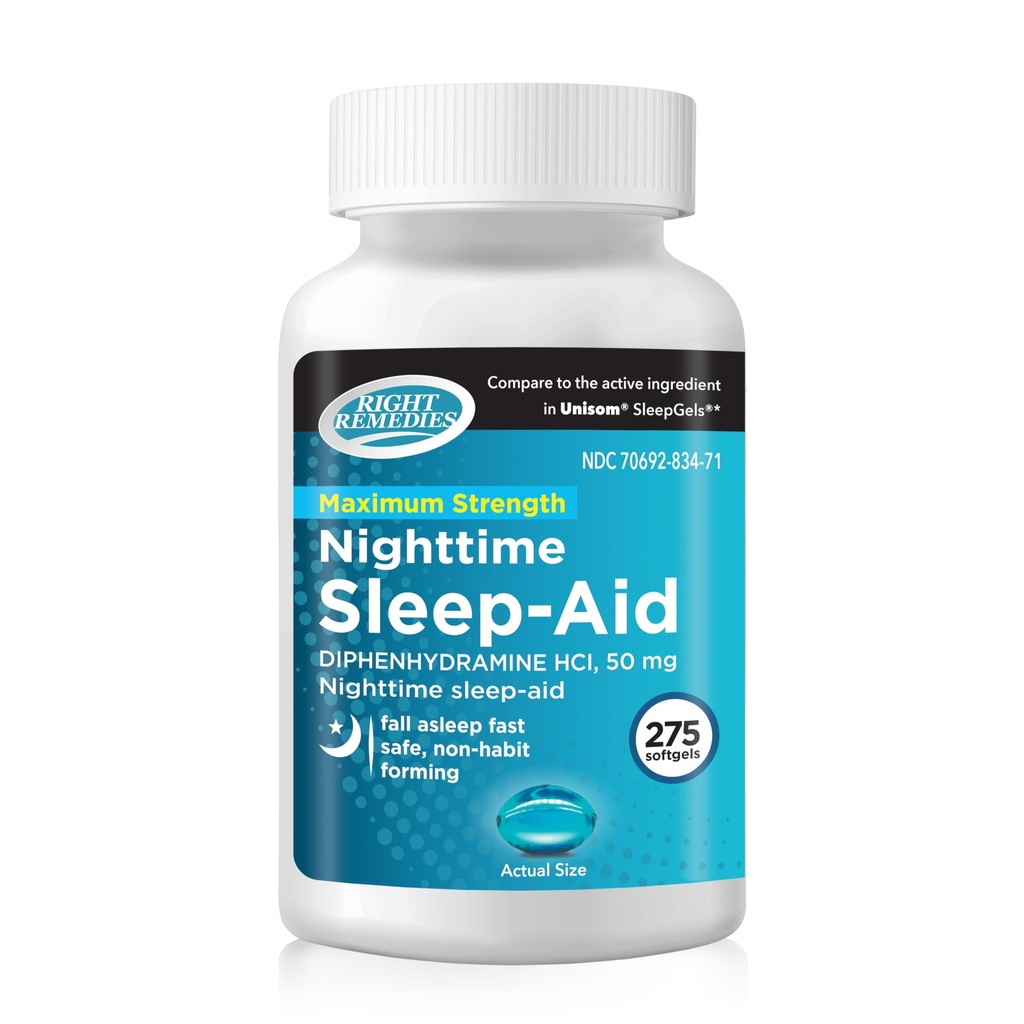 夜間睡眠援助Softgels, (275 softgels), Diphenhydramine HCI 50 mg, 秋の眠りの速い, 深くサポート, 休息