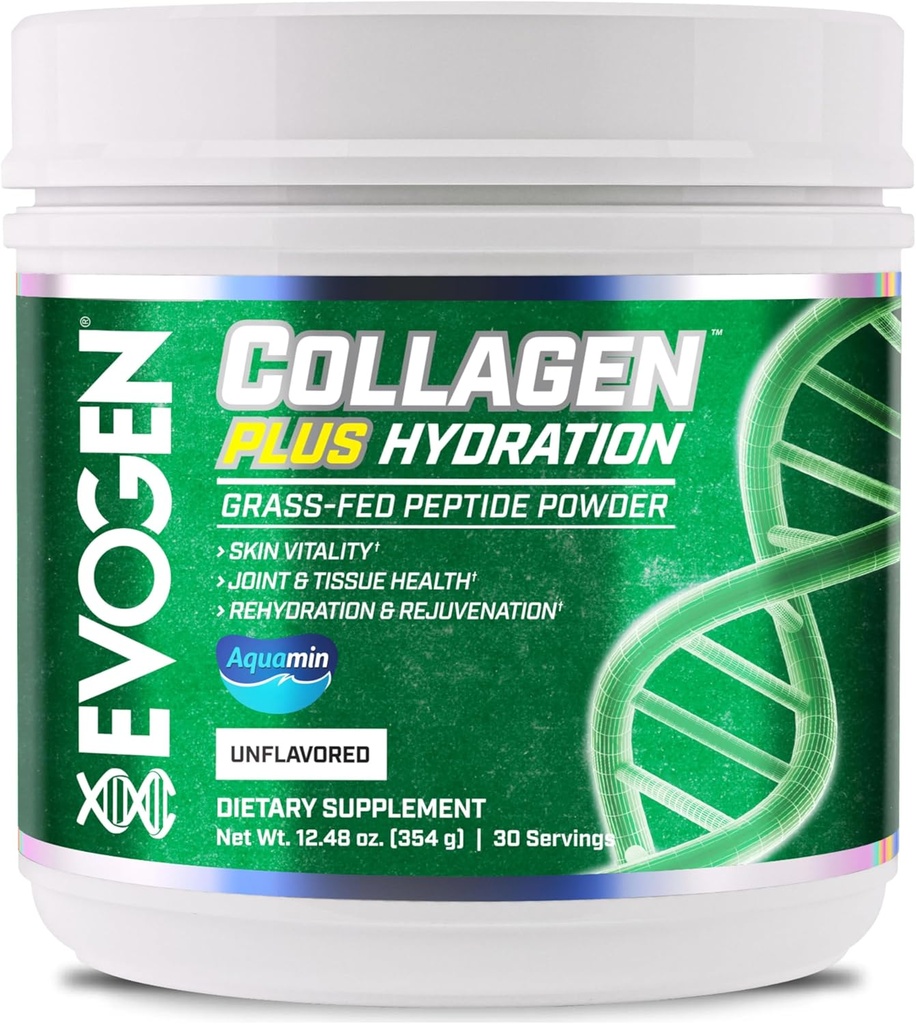 Evogen Collagen Plus Hydroation - 婦人科のための草 - 飼料コラーゲン | コラーゲンペプチドパウダー | コラーゲンパウダー 皮膚の粘度、水分補給、関節と組織の健康をサポート | 風味の | 30 サービング