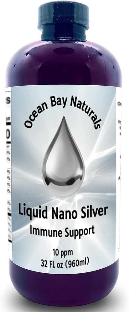Liquid Nano Silver | More Absorbable Than Colloidal Silver | 10ppm | 32oz Amber PET Plastic Bottle