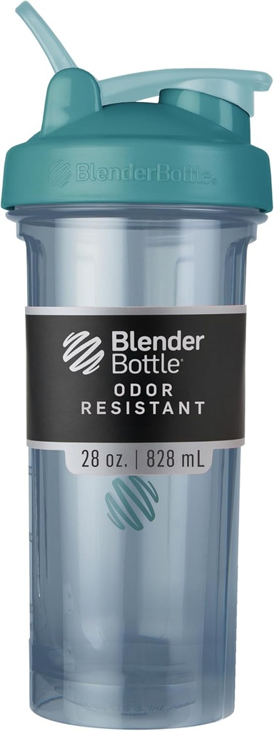 BlenderBottleのシェーカーのびんのプロ シリーズは蛋白質の揺れおよび前ワークアウト、28-Ounce、Ceruleanの青のために完成します