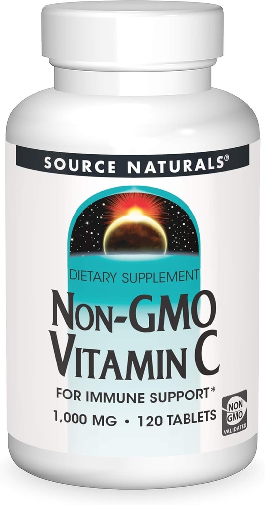 SOURCE NATURALS Non-GMO Vitamin C Tablet, 120 Count