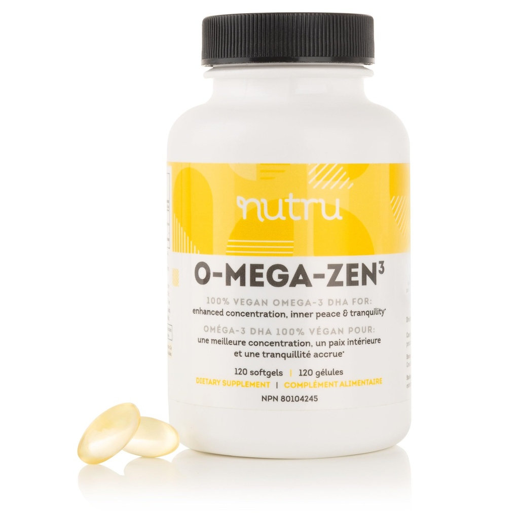 Oメガゼン3ビーガンオメガ3 DHAサプリメント - 400 mg DHAエッセンシャル脂肪酸 - カラギーナン無料 - プレミアムアルガルベースの魚油代替サプリメント - 120ソフトゲル