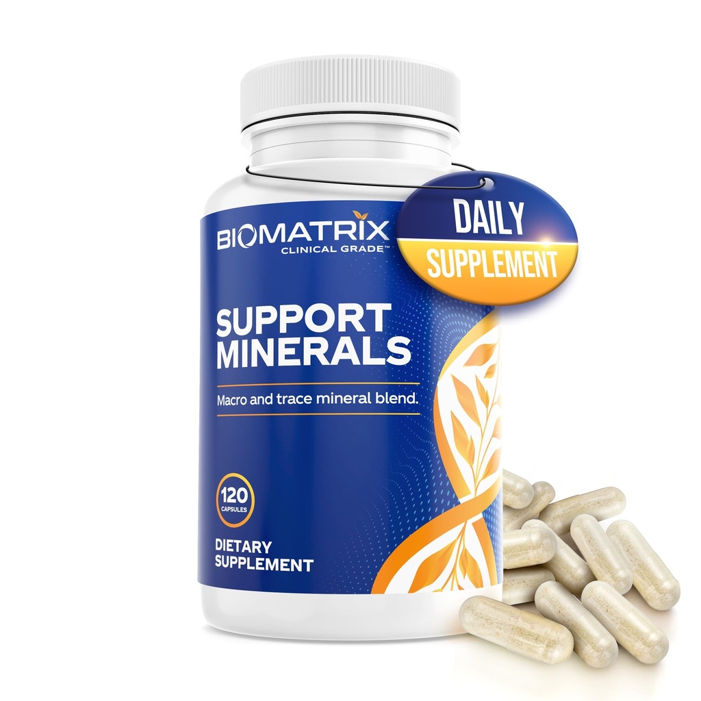 男性と女性のためのBioMatrixミネラルサプリメント、ケレート鉱物 | アイロンフリー、カルシウム、マグネシウム、銅、亜鉛、ビタミンD、ヨウ素 | 野菜キャップ、30日の供給