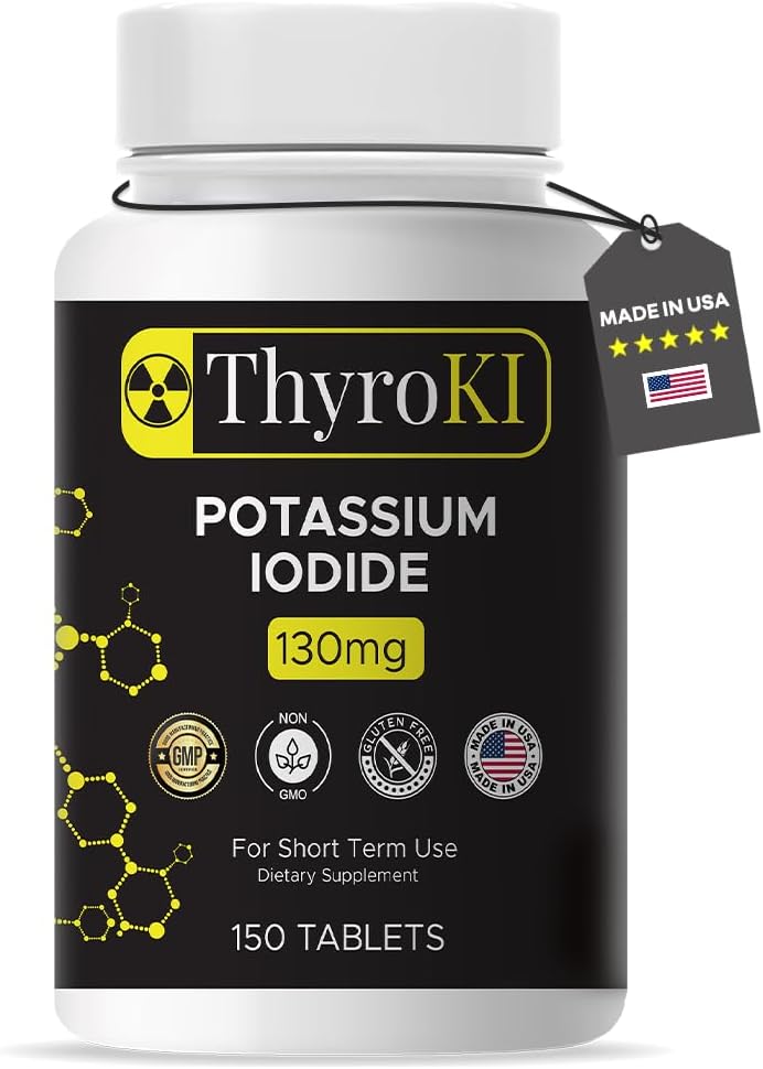 プレミアムカリウムイオドイド錠130mg – 甲状腺サポート&呼吸器の健康 – YODO Naciente KIの丸薬 | 急激に解散 緊急サバイバルイオドインサプリメント | 非GMO | 150錠 | アメリカ製