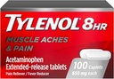 Tylenol 8時間のアセトアミノフェン650のmgの延長解放の小冊子、速い代理のBi層の設計、筋肉、接合箇所、背部及び関節炎の痛みのための速い及び長続きがする痛みの軽減、熱心な減力剤、100の計算