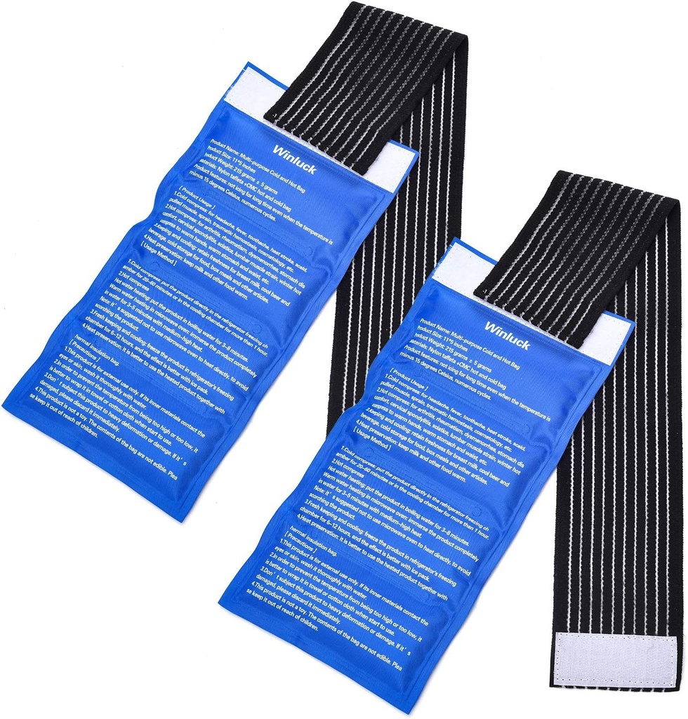 ゲルのアイス コールド パック - (2 ピース セット) 柔らかい再使用可能な風邪/熱い圧縮は、結合および筋肉痛を軽減します。 傷害からの適用範囲が広い療法-肩、背部、膝、首、足首及び多く。