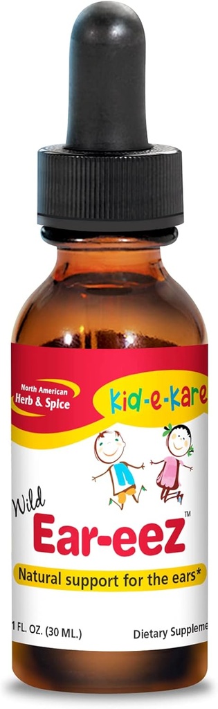 NORTH AMERICAN HERB & SPICE Kid-e-kare Ear-EEZ - 1 fl. oz. - 子供の耳のための自然なサポート - ニンニク、黒い種子、セージ&ベイリーフオイルが含まれています - 非GMO - 287 滴