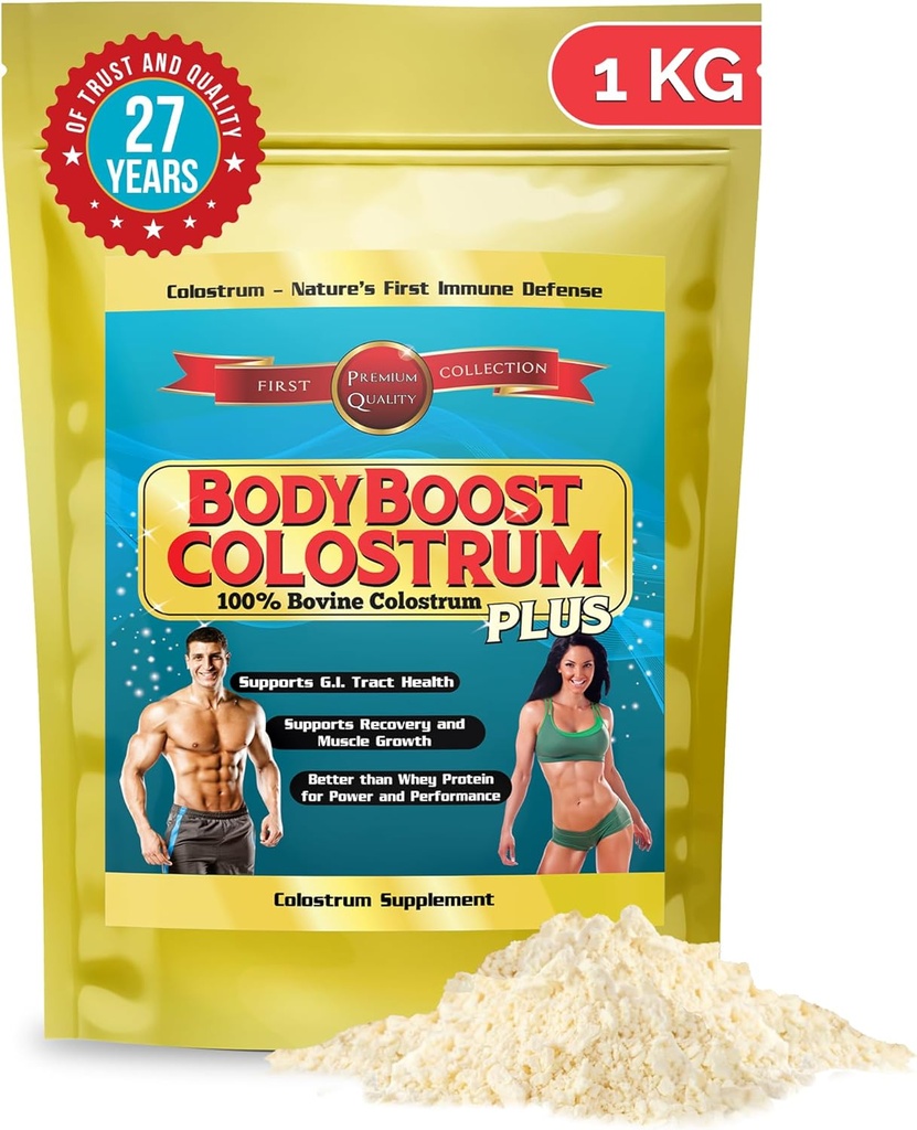 BodyBoostのColostrumの全体、100%の牛のColostrumの粉、Immoglobulin及びLactoferrinのGrassによって供給されるColostrum、Gutの健康及び筋肉成長、多様な取入口、1つのkg、35のoz