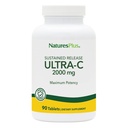 NaturesPlus Ultra-C 2000 mg - 90錠、ローズヒップとビタミンC - 免疫&抗酸化サポート - ベジタリアン、グルテンフリー - 180サービング